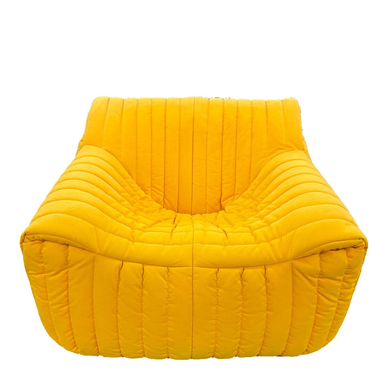 1人掛けソファー イエロー ファブリック ROSETSandra アニー