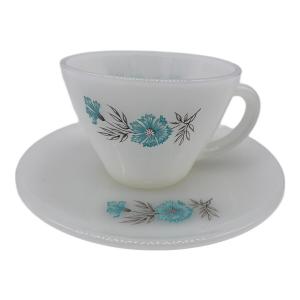 Fire King (ファイヤーキング) カップ&ソーサー USED ボニーブルー