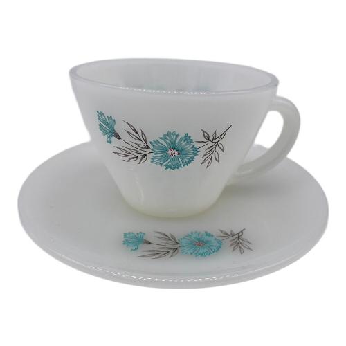 Fire King (ファイヤーキング) カップ&ソーサー USED ボニーブルー