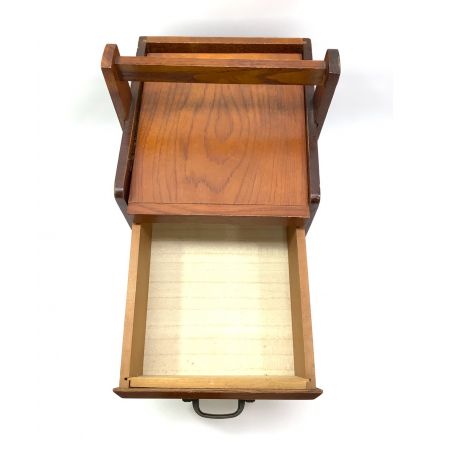 woodware ks メイクボックス 2段 ミラー付 木製