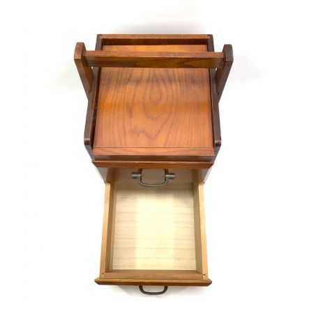 woodware ks メイクボックス 2段 ミラー付 木製