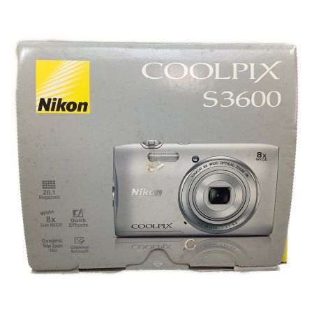 Nikon (ニコン) コンパクトデジタルカメラ 25mm～200mm F3.7～F6.6 COOLPIX S3600 2048万画素(総画素) 専用電池 ISO80～1600 拡張：ISO3200 1～1/1500 秒 -