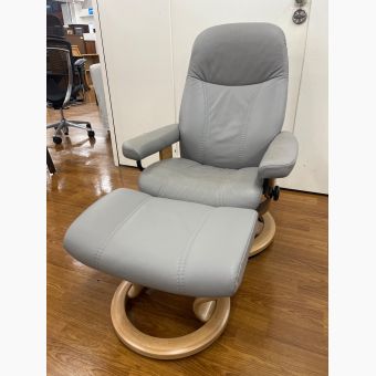 Ekornes (エコーネス) リクライニングチェアー ライトグレー Sサイズ ストレスレスチェア 284 オットマン付き コンサル