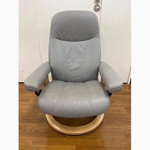 Ekornes (エコーネス) リクライニングチェアー ライトグレー Sサイズ ストレスレスチェア 284 オットマン付き コンサル