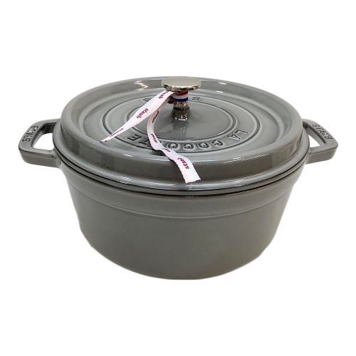 Staub (ストウブ) 両手鍋 24cm 3.8L グレー ココット ラウンド