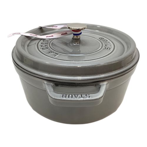 Staub (ストウブ) 両手鍋 24cm 3.8L グレー ココット ラウンド