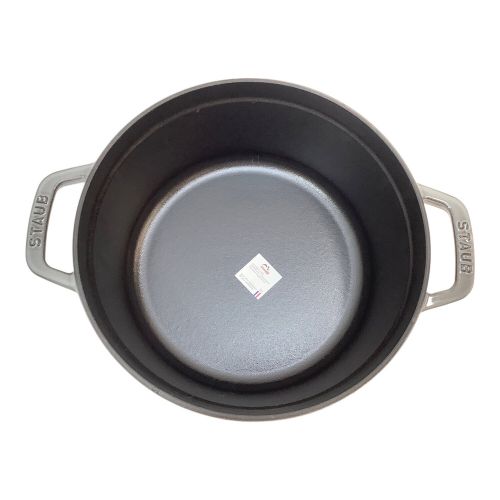 Staub (ストウブ) 両手鍋 24cm 3.8L グレー ココット ラウンド