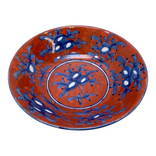 源右衛門窯 (ゲンエモンガマ) 鉢 赤濃牡丹絵