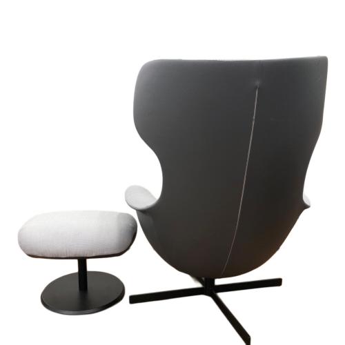 相合家具 (ソウゴウカグ) 1人掛けソファー ライトグレー オットマン付