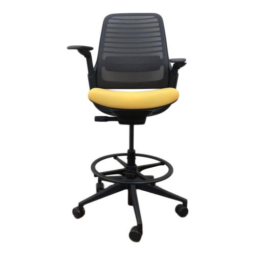 Steelcase (スチルケース) ハイバックチェアー イエロー ひじ掛け付き