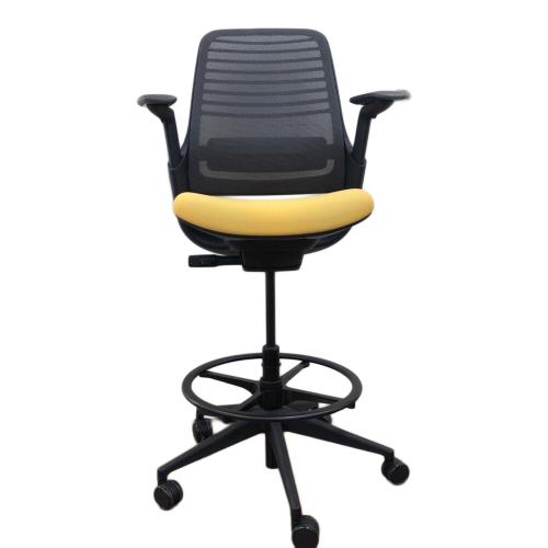 Steelcase (スチルケース) ハイバックチェアー イエロー ひじ掛け付き