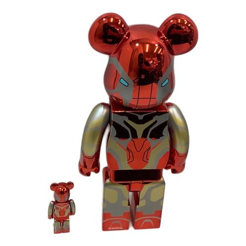 BEAR BRICK (ベアブリック) フィギュア MARVEL IRON MAN MARK85 CHROME Ver. 100%&400%