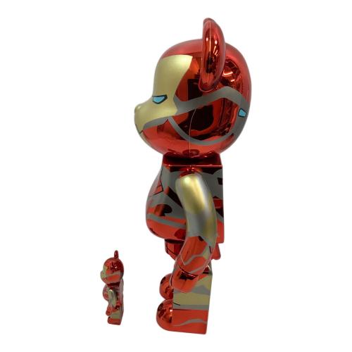BEAR BRICK (ベアブリック) フィギュア MARVEL IRON MAN MARK85 CHROME Ver. 100%&400%