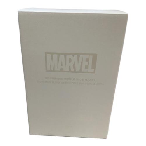 BEAR BRICK (ベアブリック) フィギュア MARVEL IRON MAN MARK85 CHROME Ver. 100%&400%