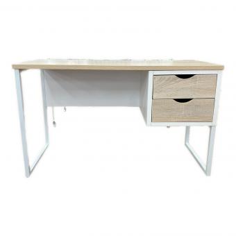 ワークデスク ナチュラル×ホワイト　引き出し2段