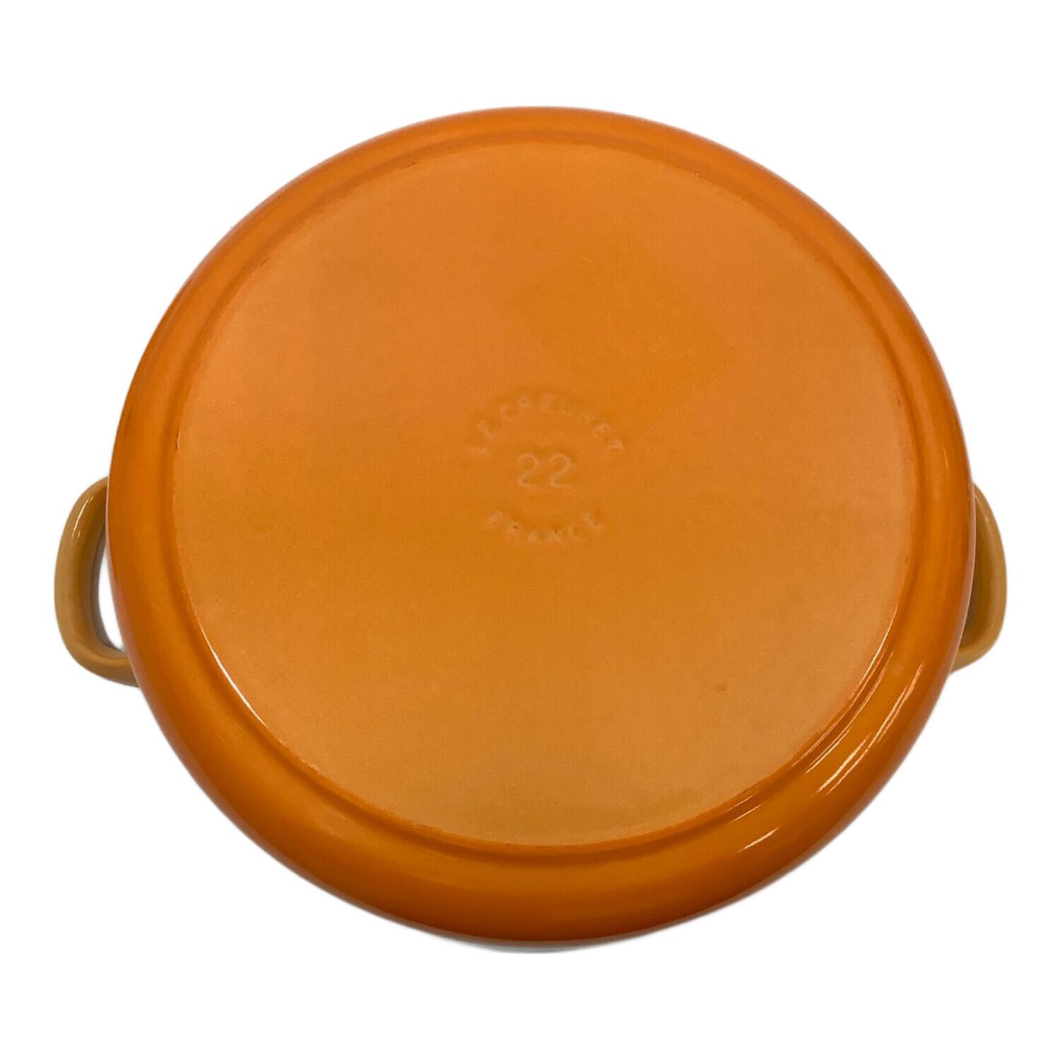 【yokai】Le Creuset 鍋 オレンジ 22cm LE CREUSET ル・クルーゼ オレンジ ホーロー鍋 22cm Amazon｜ル
