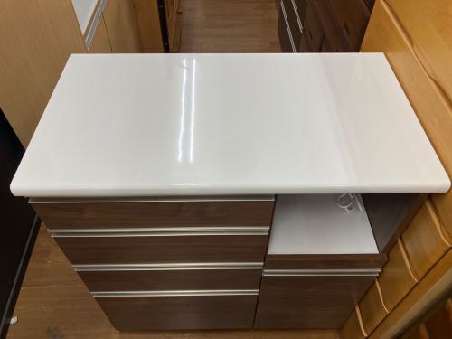 古賀家具 (コガカグ) キッチンカウンター ホワイト×ブラウン セイント