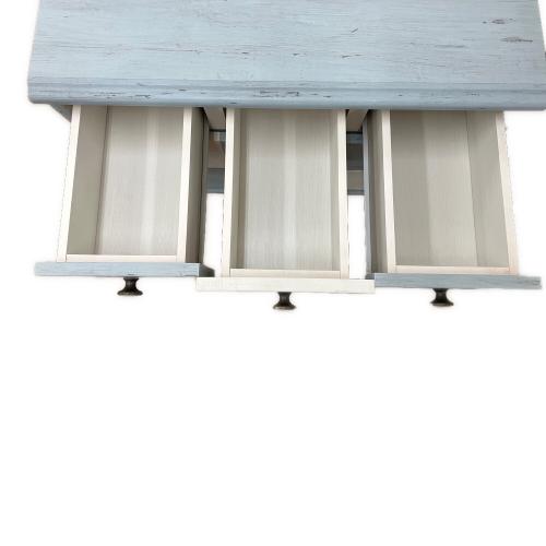 SHIRAI (シライ) ローチェスト スカイブルー×ホワイト 3段 フレンチシャビー 	