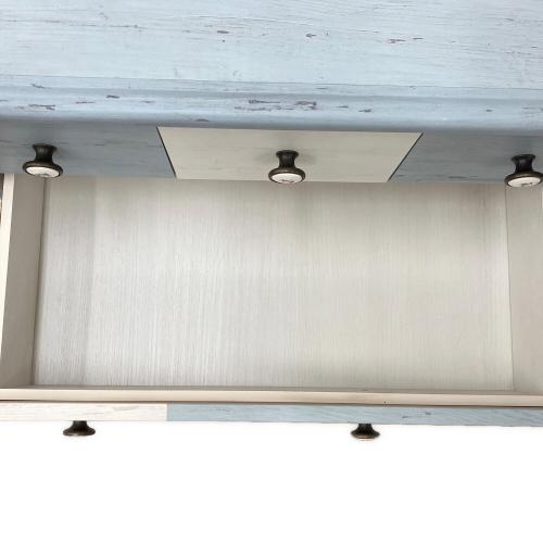 SHIRAI (シライ) ローチェスト スカイブルー×ホワイト 3段 フレンチシャビー 	