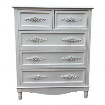 チェスト 取っ手薔薇 ホワイト