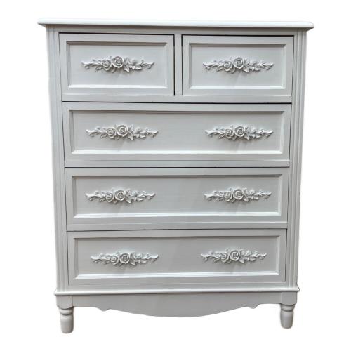 チェスト 取っ手薔薇 ホワイト