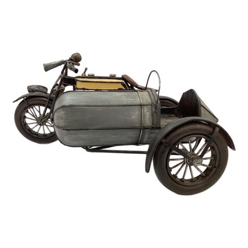 置物 ブリキ サイドカー付きバイク
