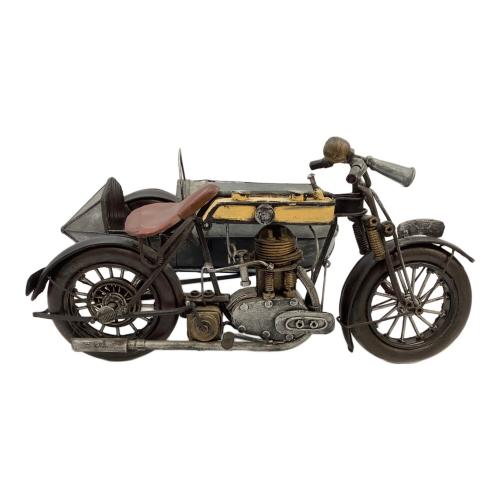 置物 ブリキ サイドカー付きバイク