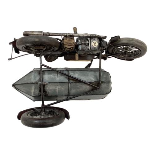 置物 ブリキ サイドカー付きバイク