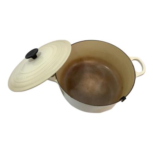 LE CREUSET (ルクルーゼ) 両手鍋 SIZE 26cm アイボリー