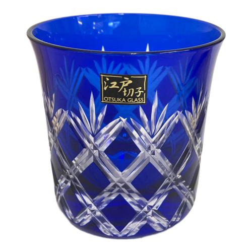 大塚硝子 (オオツカガラス) 江戸切子 オールドペア 重ね矢来