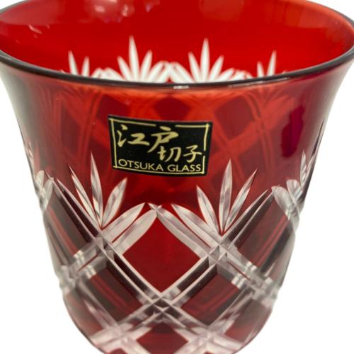 大塚硝子 (オオツカガラス) 江戸切子 オールドペア 重ね矢来