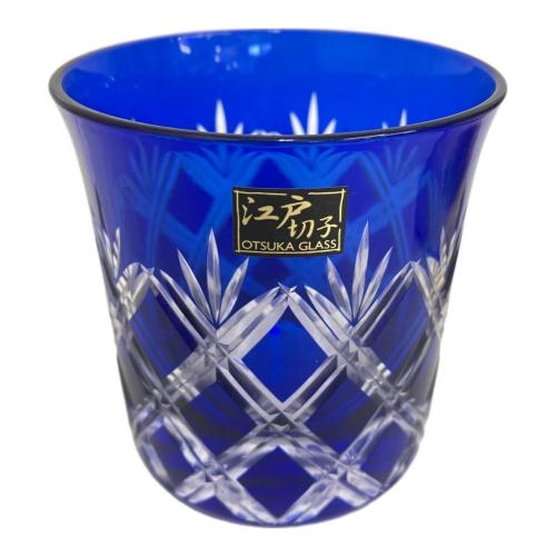 大塚硝子 (オオツカガラス) 江戸切子 オールドペア 重ね矢来