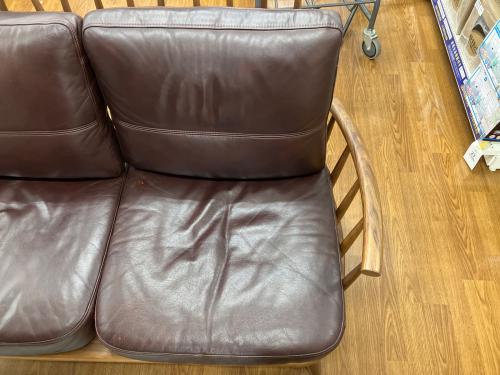 ミキモク 2人掛けソファー ワインレッド