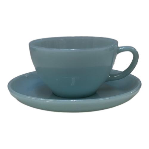 Fire King (ファイヤーキング) カップ&ソーサー ターコイズブルー