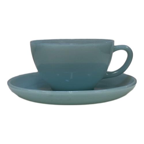 Fire King (ファイヤーキング) カップ&ソーサー ターコイズブルー