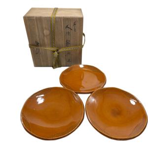 十代 大樋長左衛門 年朗 大樋銘々皿 3Pセット