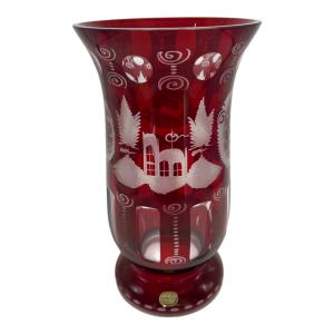 BOHEMIA GLASS (ボヘミア グラス) フラワーベース Egermann レッド