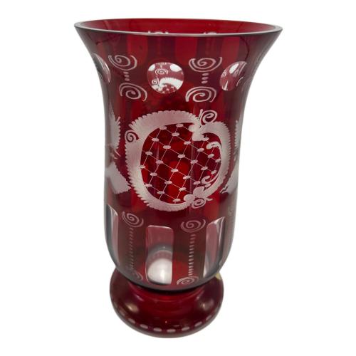 BOHEMIA GLASS (ボヘミア グラス) フラワーベース Egermann レッド