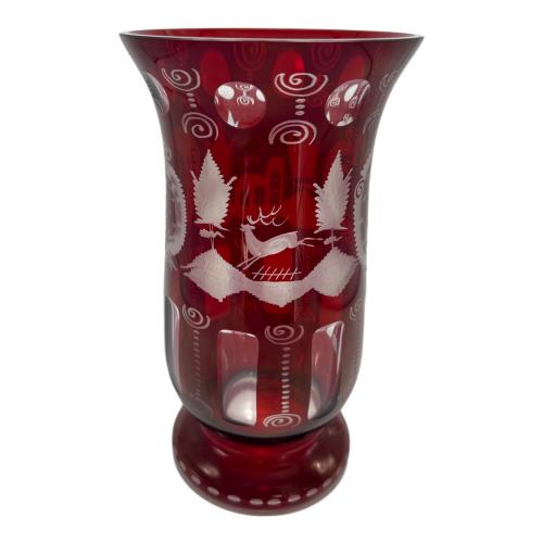 BOHEMIA GLASS (ボヘミア グラス) フラワーベース Egermann レッド