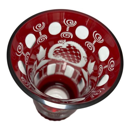 BOHEMIA GLASS (ボヘミア グラス) フラワーベース Egermann レッド