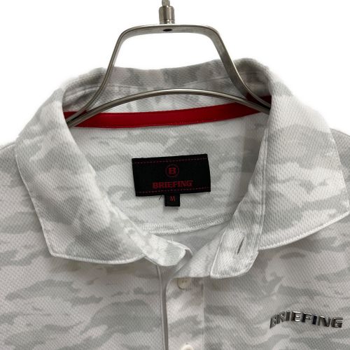 BRIEFING (ブリーフィング) ゴルフウェア  メンズ SIZE M ホワイト カモフラジャガード半袖ポロ BRG221M22