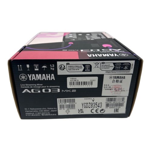 YAMAHA (ヤマハ) ライブストリーミングミキサー USBケーブル欠品 AG03MK2 通電確認のみ