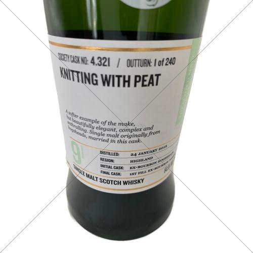 スコッチモルトウイスキーソサイエティー (-) 4.321 ハイランドパーク スコッチウィスキー 9年 KNITTING WITH PEAT 700ml