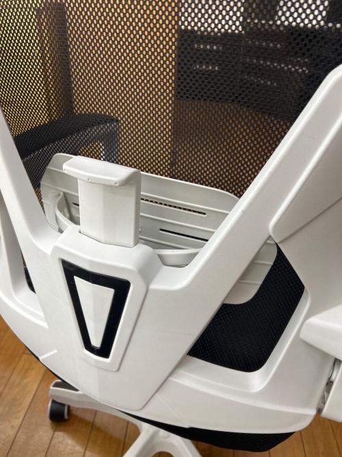 デスクチェア ホワイト×ブラック フットレスト付 1人掛け