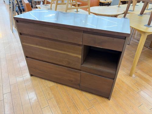 UNICO (ウニコ) キッチンカウンター ブラウン×シルバー DIX kitchen counter W1200