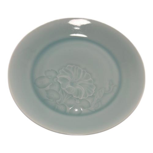 快山 (カイザン) 皿 青白磁 朝顔文 皿