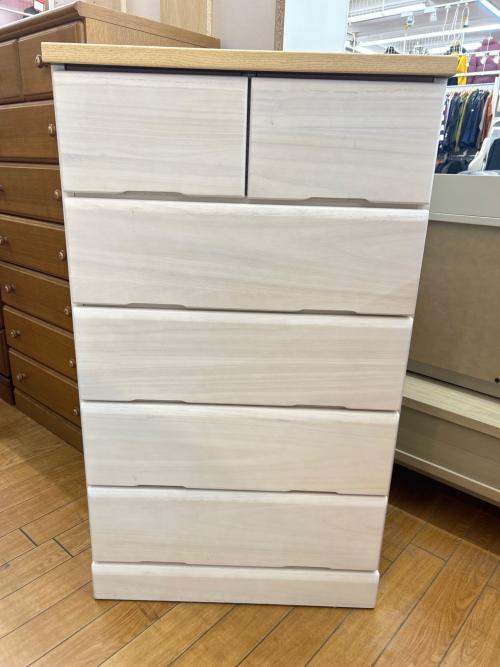 中村敬木工 (ナカムラタカシモッコウ) 5段チェスト ナチュラル×ホワイト DON NA