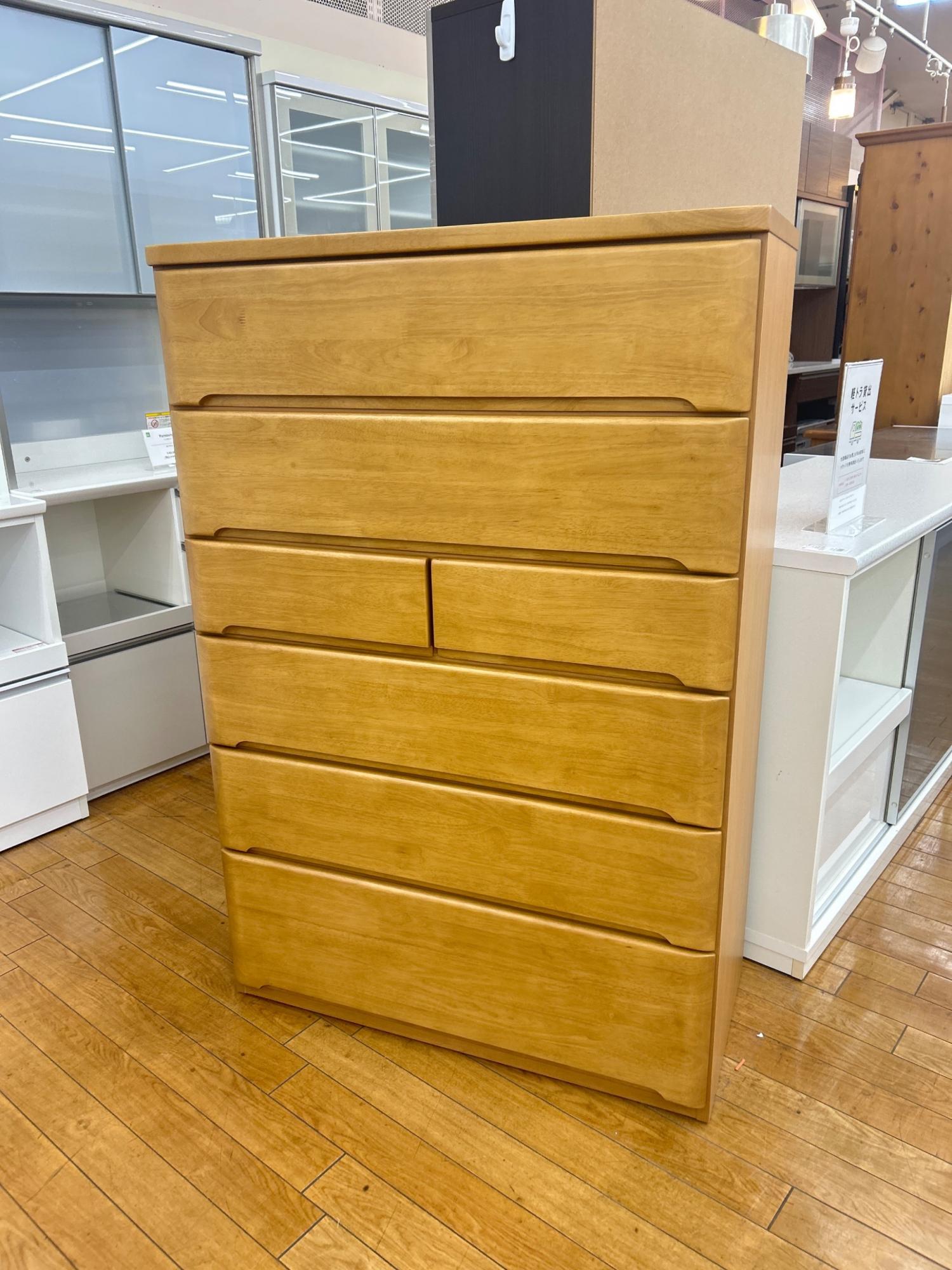 ニトリ ハイチェスト ナチュラル 53 6段 木製 オウカ