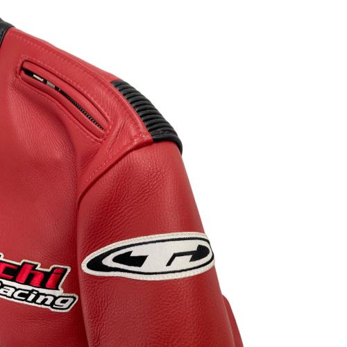 rstaichi (タイチ) レーシングレザージャケット メンズ SIZE XL レッド×ブラック 着脱式メッシュインナー付