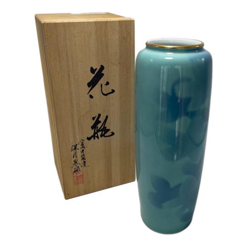 深川製磁 (フカガワセイジ) 花瓶 スカイブルー/木箱付き